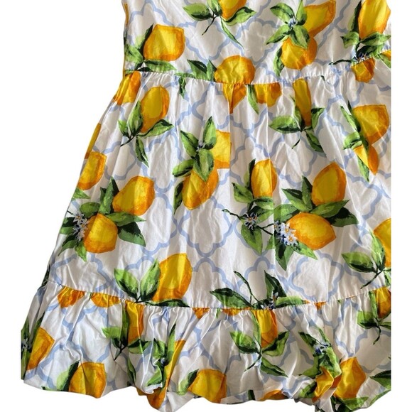 Janie and Jack Primrose Puff Sleeve Lemon Print Cotton Dress Size 3 Girls - Picture 4 of 9